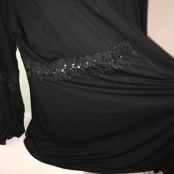 Cyrus Black Cutout Rayon Flyaway Cardigan Sweater - Picture 9 of 14